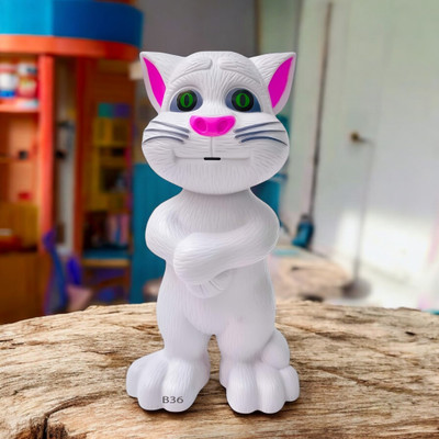 Kid Kraze Talking Tom Cat Toy For Kids Intelligent Speaking Repeats & Music_520(White)