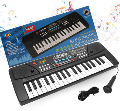 Kid Kraze 37 Key Piano Keyboard Toy with Recording and Mic for Boys Girls KBU18(Black)