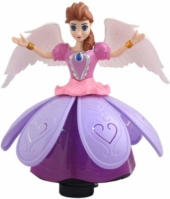 Just97 Musical Angel Princess Toy Doll 360° Rotation Feature & 3D LED Lights_A106(Multicolor)