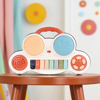 AR Jouiet Mansion Musical Keyboard Drum Piano With Light, Animal Sound & Song Music(Multicolor)