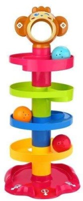 D Plus Monkey Heavy Plastic Ball Drop Toy for Babies and Toddlers(Multicolor)