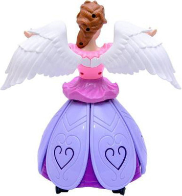 Mahi Zone Musical Angel Princess Toy Doll 360° Rotation Feature & 3D LED Lights_D383(Multicolor)