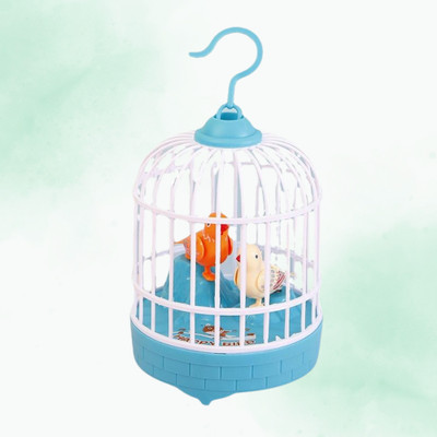 BITWEAVE Musical repeat talking bird toy in cage with baby-safe material(Multicolor)