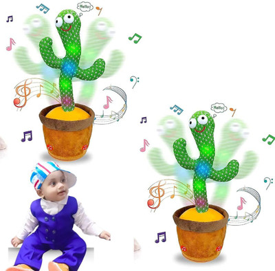 Sonpal Talking & Singing Dancing Cactus Toy – Plush, Voice Recording Toy for Kids(Brown, Green)
