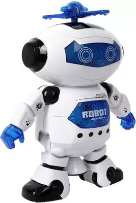 TECHGEAR Dancing -Naughty- Robot with 3D Flashing Light & Music Battery Operated(White)