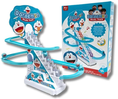 TMT STORE Doremon stair climbing slide track toy with music, best gift for toddlers(Multicolor)