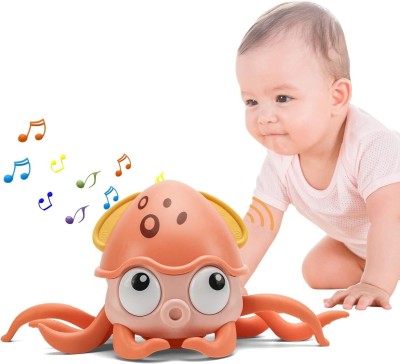 toyden Baby Musical Octopus Crawling Toy for Kids Interactive Dancing with Music Light(Pink)