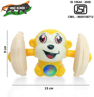 Toyvala Tumbling Rolling Monkey With Voice Sensor, Light, Music & Rotating Arms129(Multicolor)