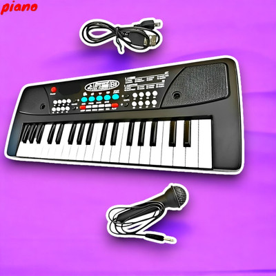 Mahi Zone 37-Key Musical Piano Keyboard with Microphone 430A1 Song Record Feaure_V569(Black)