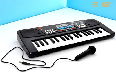 Just97 37-Key Musical Piano Keyboard with Microphone 430A1 Song Record Feaure_L422(Black)