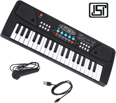 Toyporium 37-Keys Piano Toy with USB Cable, Microphone & Song Record Features for Kids|20(Black)