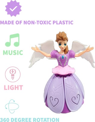 ROZZBY Angel Girl Flashing Lights with Music , 360 Degree Rotating(Pink)