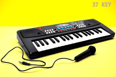 Kid Kraze 37-Key Musical Piano Keyboard with Microphone 430A1 Song Record Feaure_L669(Black)