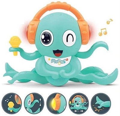 Goyal's Dancing Octopus Toy with Music and LED Light, Automatically Avoid Obstacle Toy(Multicolor)