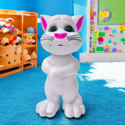 Just97 Talking Tom Cat Toy For Kids Intelligent Speaking Repeats & Music_644(White)