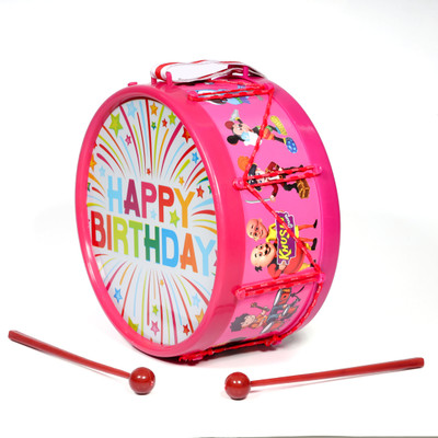 khushi enterprise Musical Drum 09 sized Hight 10.7 cm and Width 20.3 cm Weight 310 Grams(Pink)