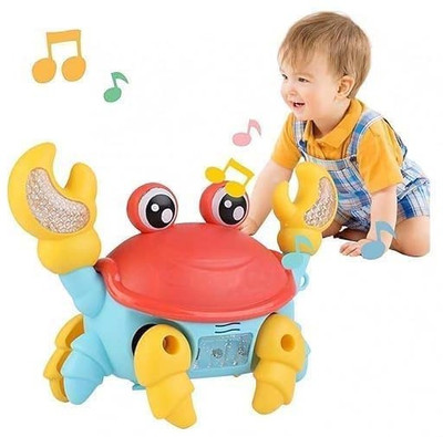 TAPUJI Dancing Crab Baby Musical Lightning Moving, Sound Educational & Walking Toy(Multicolor)