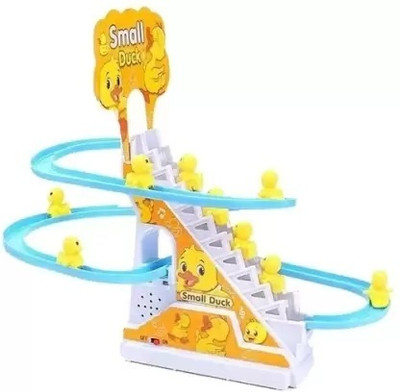 Zahuu Duck Track Automatic Stair-Climbing Duck Race For kids With 3 Duck(Yellow)