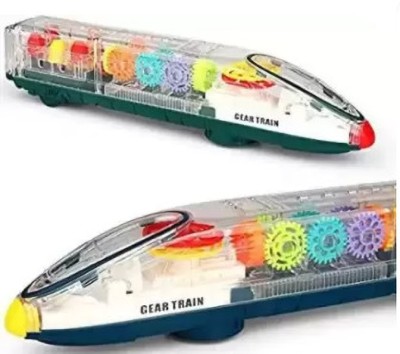 Tenmar Musical Train Toy 360 Degree Rotating Plastic Transparent Train with 3D Light(Multicolor)