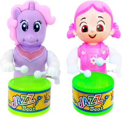 PRIMEFAIR Funny Key-Operated Cute and Drummer Toy with Drumming and Dancing Action Toys(Multicolor)