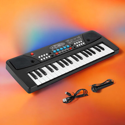 Mahi Zone 37-Key Musical Piano Keyboard with Microphone Songs Recording for Kids_D41(Black)