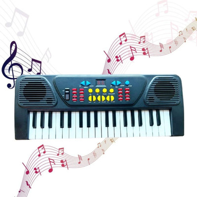 Toyporium 37-Keys Piano Toy with USB Cable, Microphone & Song Record Features for Kids|27(Black)