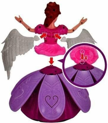 Just97 Musical Angel Princess Toy Doll 360° Rotation Feature & 3D LED Lights_A243(Multicolor)
