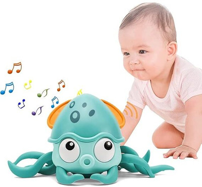 Divy Toys Musical dancing & Crawling Octopus Toy(Blue)