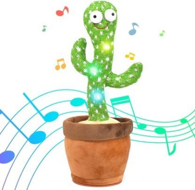 FASTFRIEND Talking Toy for Baby Kids USB Charging Dancing Cactus Talking Toy (Green)(Green)