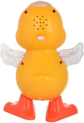 G G S Dancing Duck Toy for Kids with Flashing Lights, Musical & Sounds-375(Yellow)