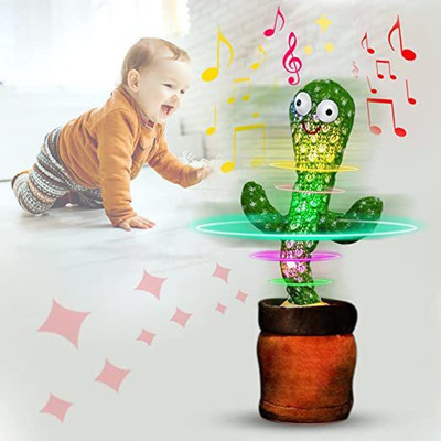 Haulsale Dancing Cactus Musical Toy Can Sing, Wriggle & Repeat The Recording-20(Green, Brown)