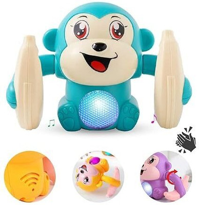 Chigy Wooh Monkey Toy Dancing ,Spinning Voice Control Banana Monkey jumping toy(Multicolor)