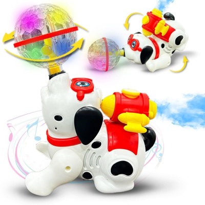 Aganta Dancing Dog Musical Toys for Kids Smoke Spray Flashing Light Sound 360° Rotating(Multicolor)