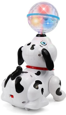 himanshu tex Dancing Rotating Dog Toy with Music Sound 3D LED Light for Baby Children Kids(Multicolor)