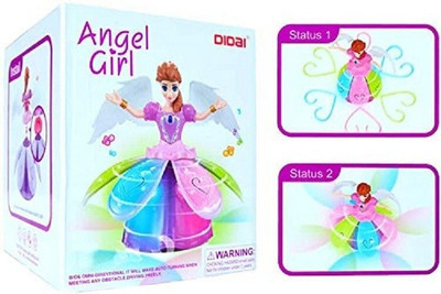 Kid Kraze Musical Angel Princess Toy Doll 360° Rotation Feature & 3D LED Lights_A442(Multicolor)