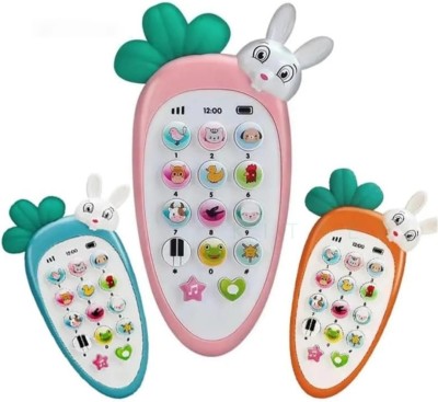 Glamour Radish Style Cute Rabbit Face Pretend Play Cell Phone Toy for Kids with Music(Multicolor)