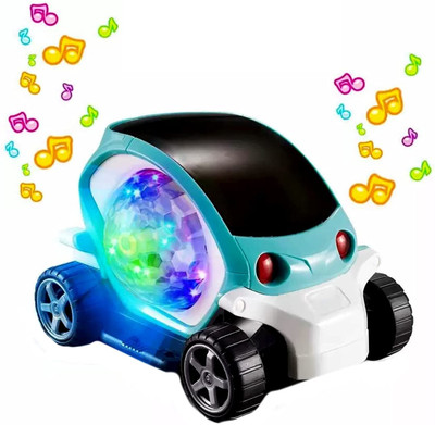 NKL Stunt Car 4D Disco Lights, Bump & Go Toy with 360 Degree Rotating_UE37(Multicolor)