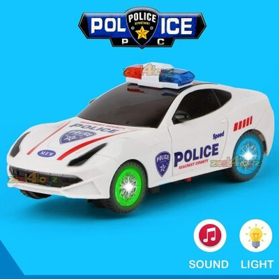 Tenmar Dancing Toy Car 360 Degree Rotating Police Car with 3D Flashing Light & Sound(Multicolor)