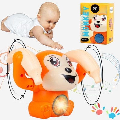 Nirvair Musical Crawling Monkey Toy(Multicolor)