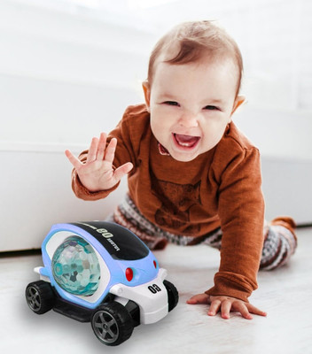 NKL Stunt Car 4D Disco Lights, Bump & Go Toy with 360 Degree Rotating_UE34(Multicolor)