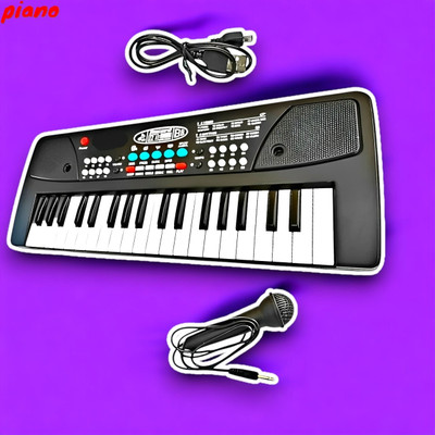 Mahi Zone 37-Key Musical Piano Keyboard with Microphone 430A1 Song Record Feaure_U288(Black)