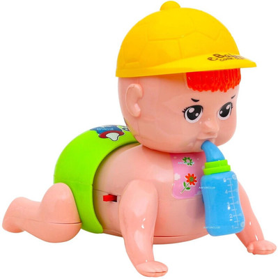 AS TRADERS Musical Crawling Baby Toy with 3D Lights & Sound for Babies80(Multicolor)