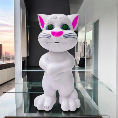 SNM97 Talking Tom Cat Toy For Kids Intelligent Speaking Repeats & Music_514(White)