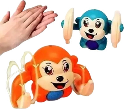 FunNstyle Dancing Monkey Musical Toy – Voice Control Rolling Toy with Lights & Sound(Multicolor)