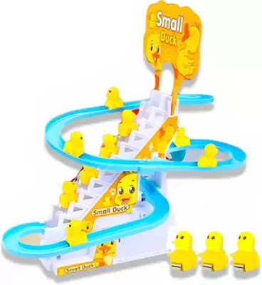 BALHATH Musical Duck Track Slide and Climb Stairs Toys(Multicolor)
