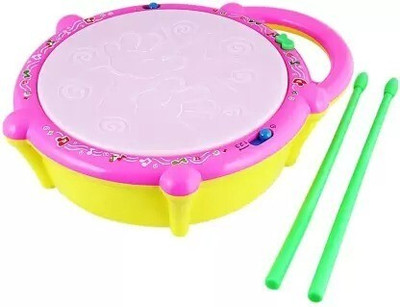 Tenmar Battery Operated Flash Drum with Multi Color 3D Lights, Music Toy for 2 3 4 Year(Multicolor)