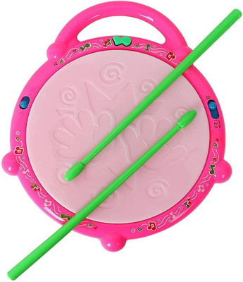 yogi Musical Flash Drum Toy Set with 2 Drum Sticks Colorful 3D Lights for Kids(Multicolor)