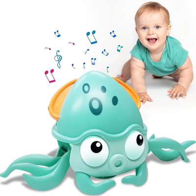 Pamidhar Baby Musical Octopus Crawling Toy for Kids Interactive Dancing Music & LED Light(Grey)