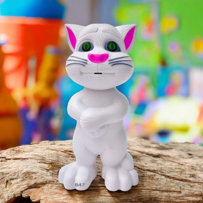 SNM97 Talking Tom Cat Toy For Kids Intelligent Speaking Repeats & Music_481(White)