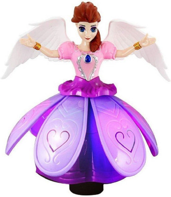 Kid Kraze Musical Angel Princess Toy Doll 360° Rotation Feature & 3D LED Lights_A11(Multicolor)